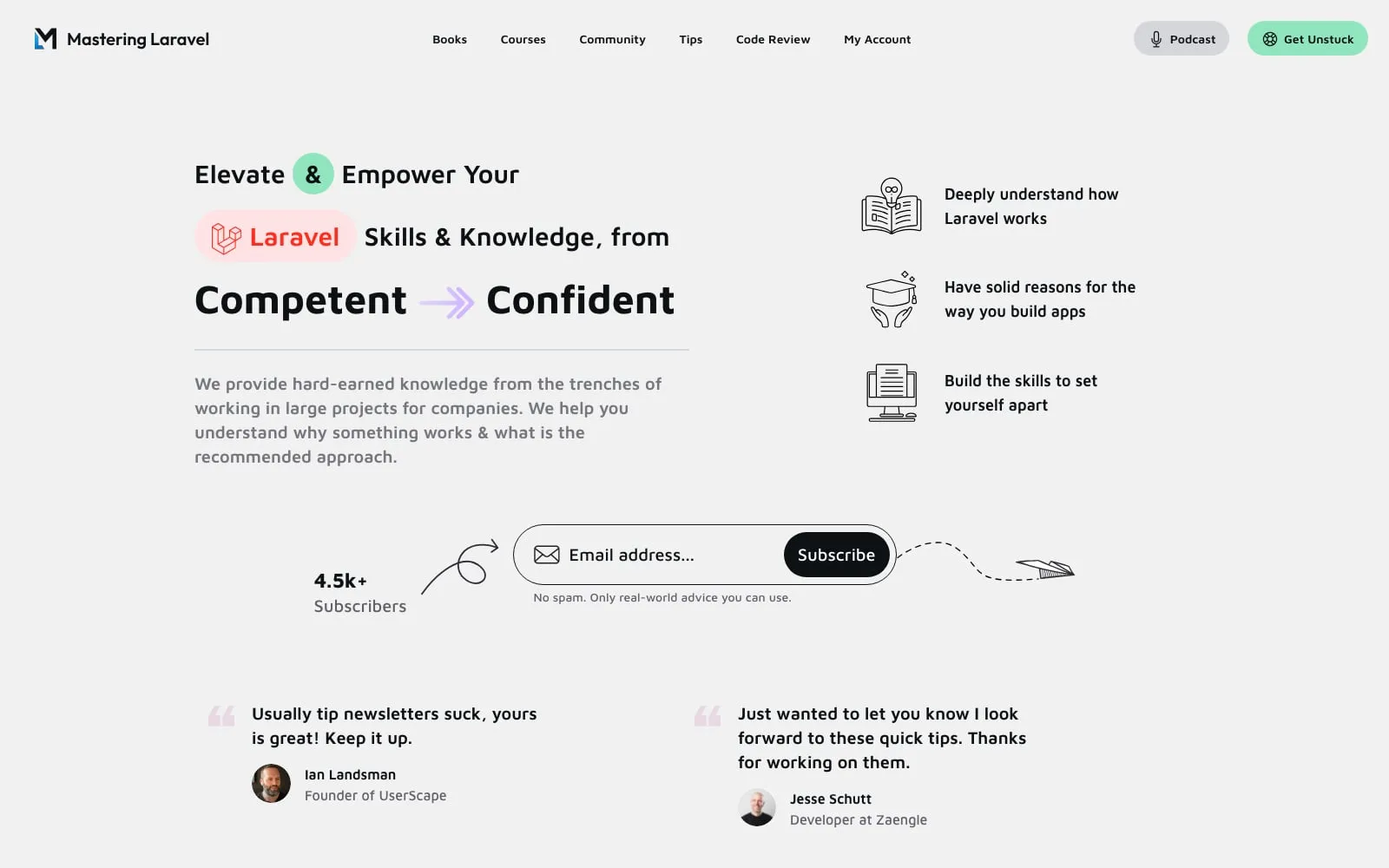 Screenshot of Mastering Laravel