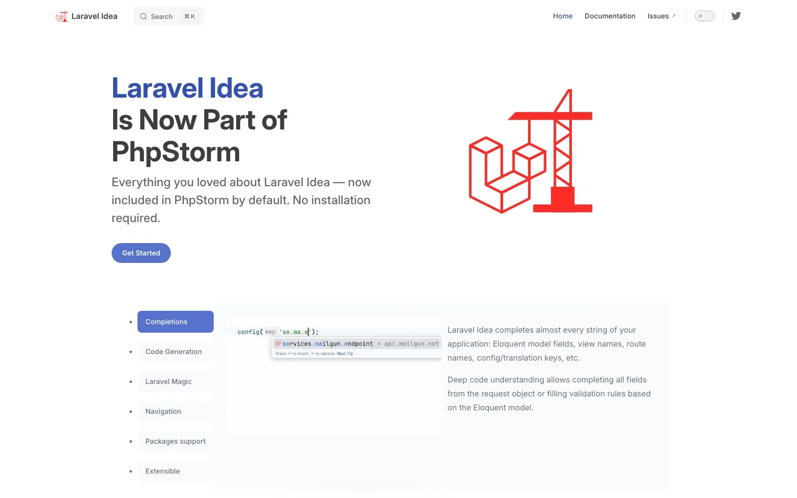 Screenshot of Laravel Idea