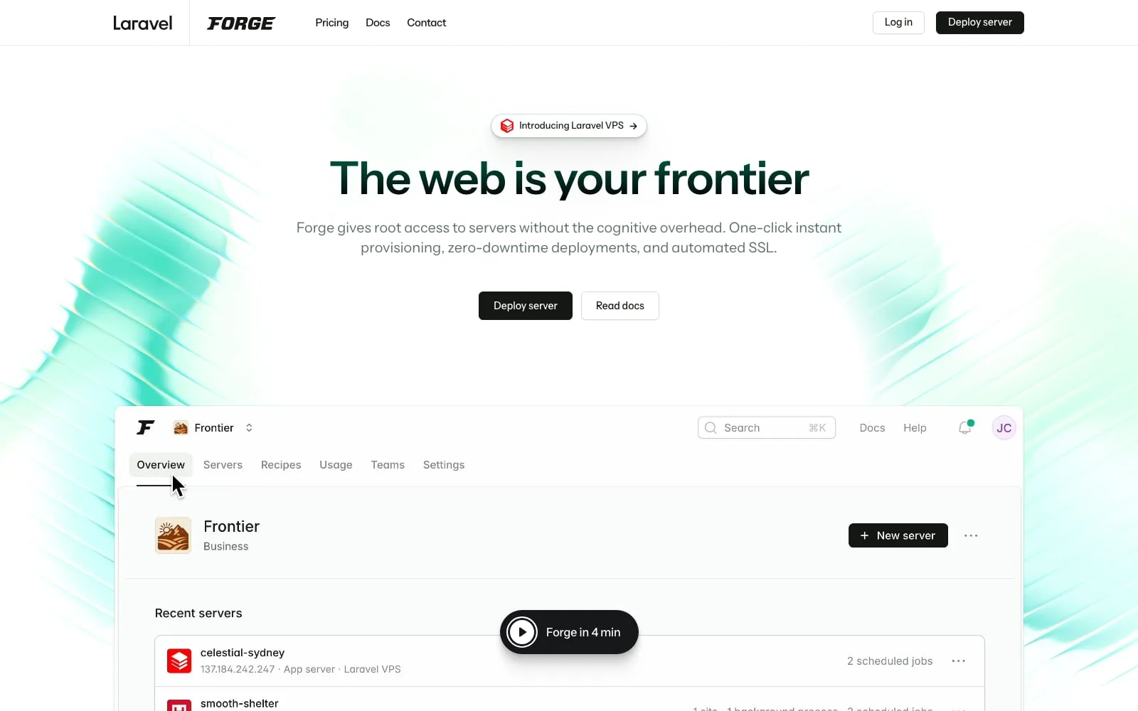 Screenshot of Laravel Forge