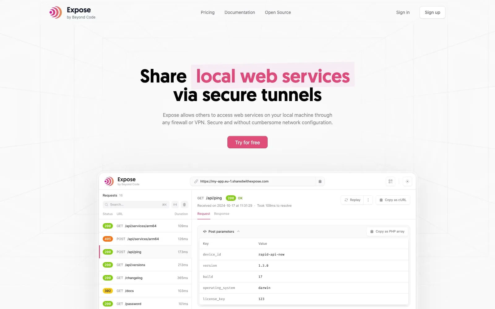 Screenshot of Expose