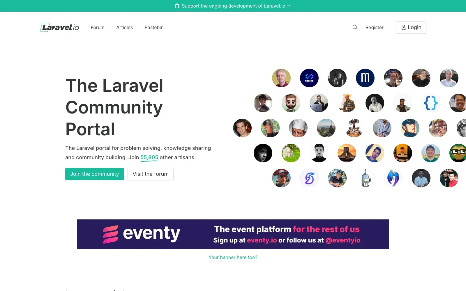 Screenshot of Laravel.io