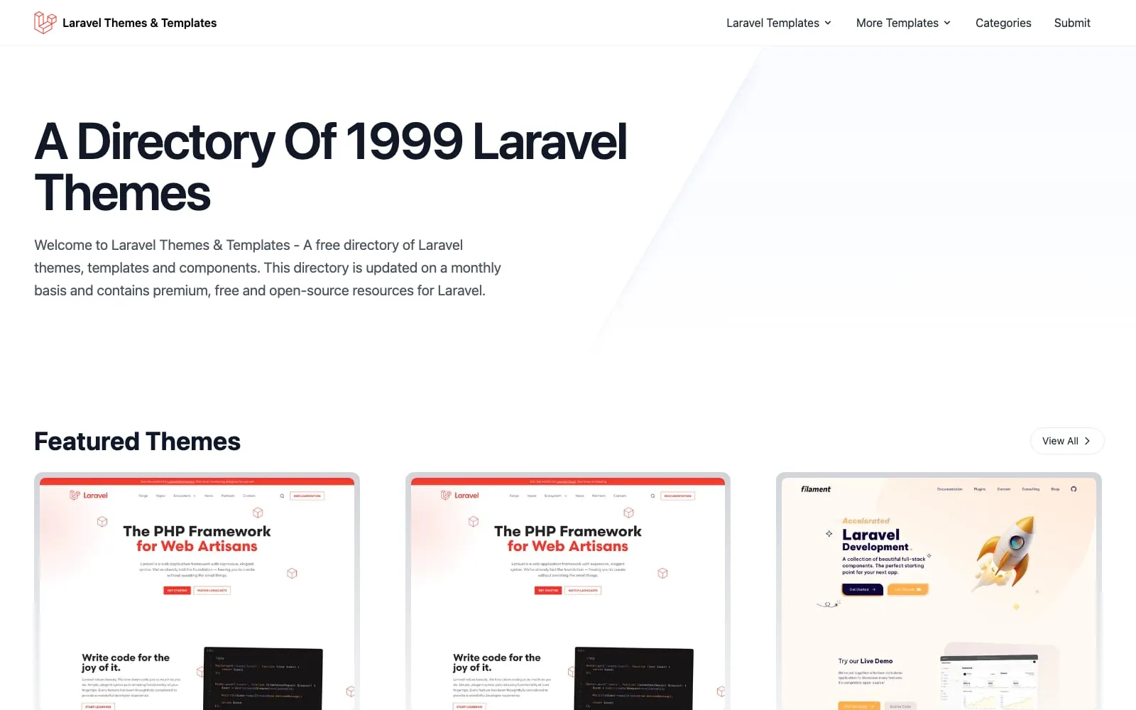 Screenshot of Laravel Themes & Templates