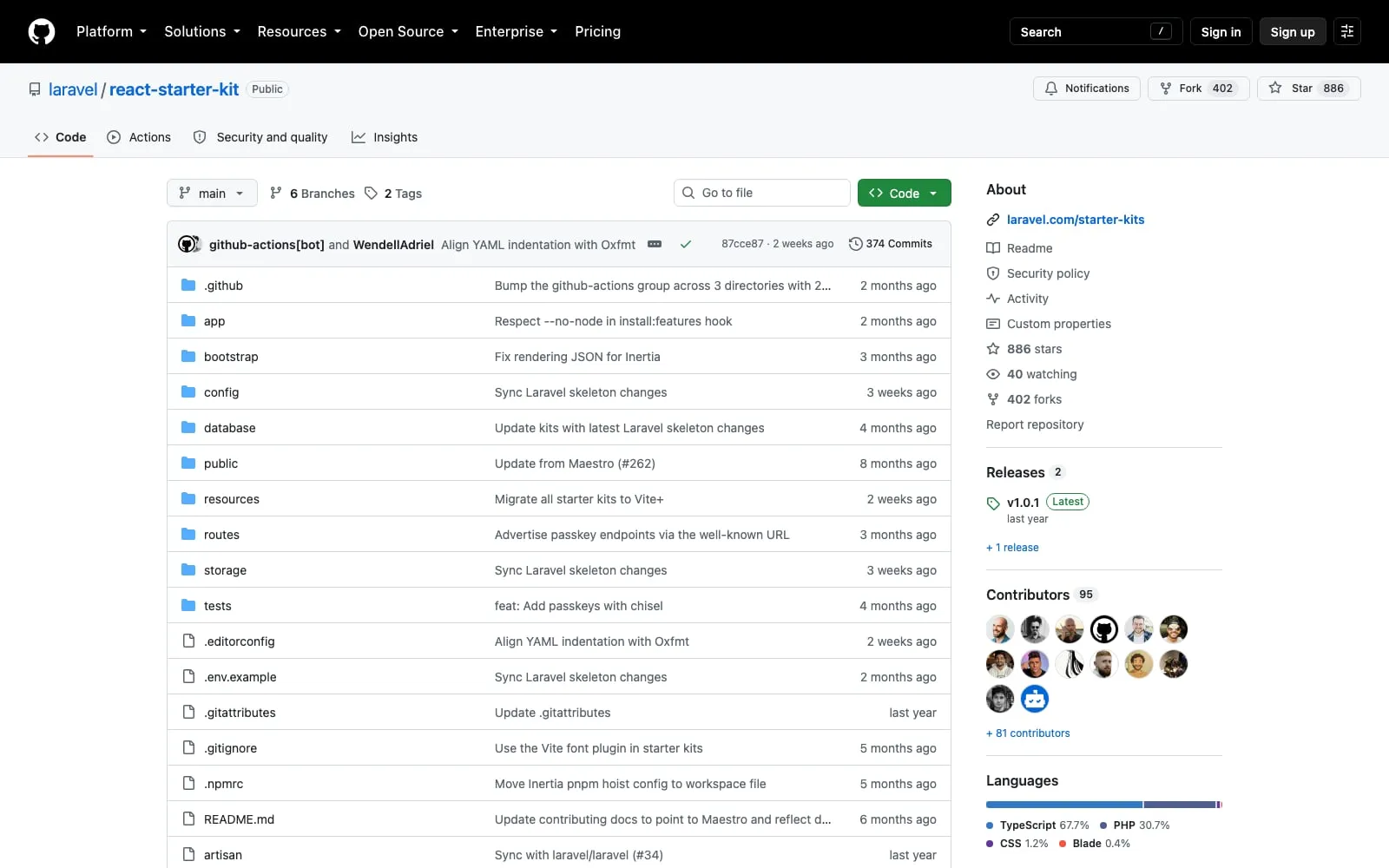 Screenshot of React Starter Kit