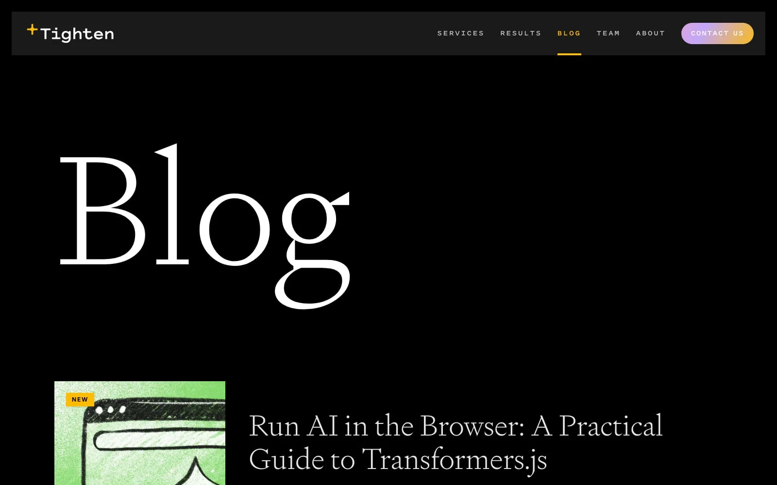 Screenshot of Tighten Blog