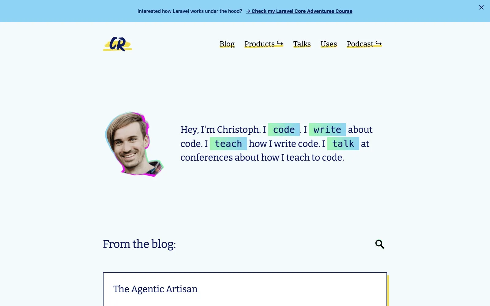 Screenshot of Christoph Rumpel