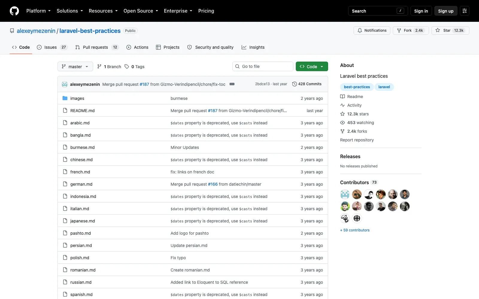Screenshot of Laravel Best Practices