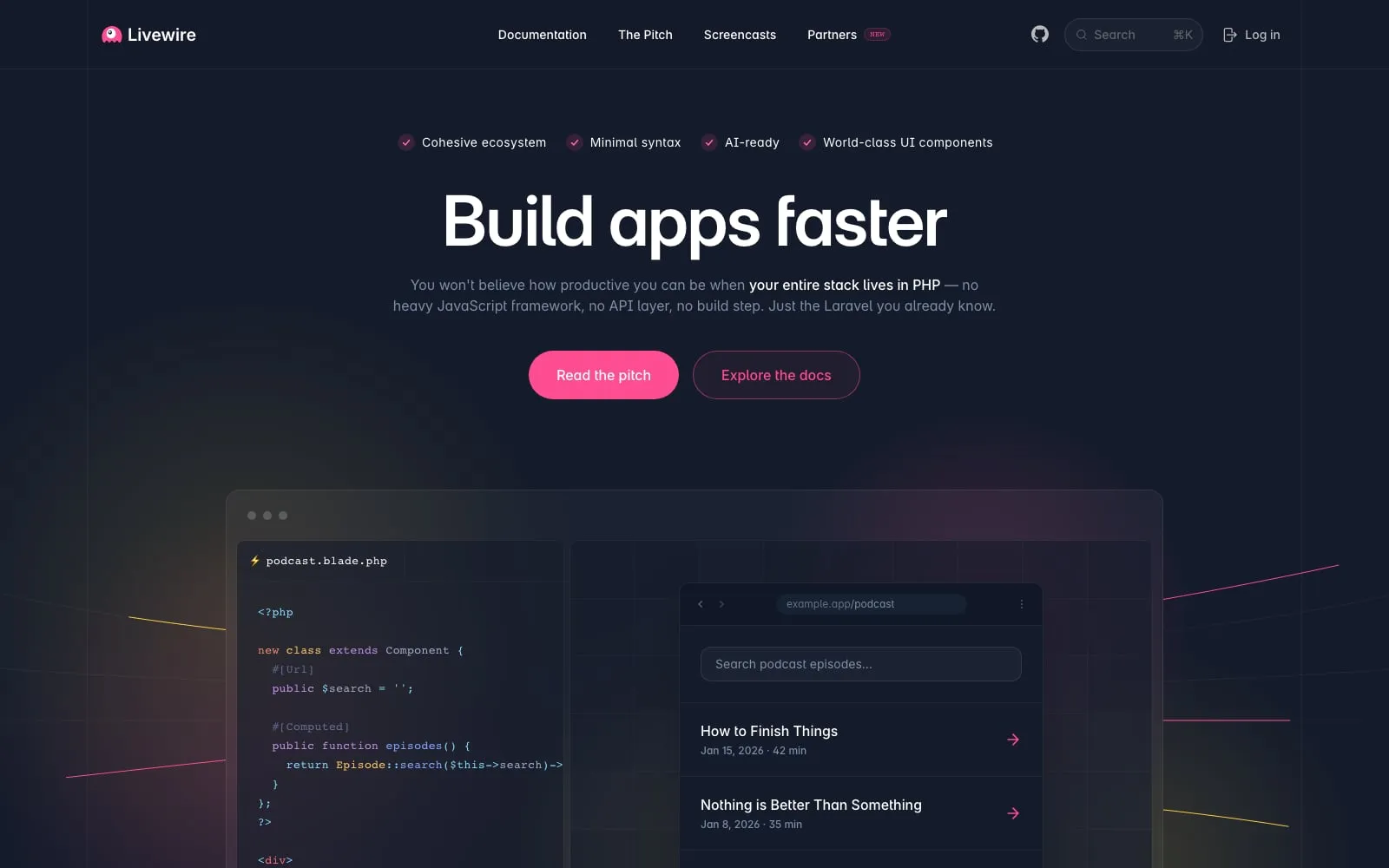 Screenshot of Livewire