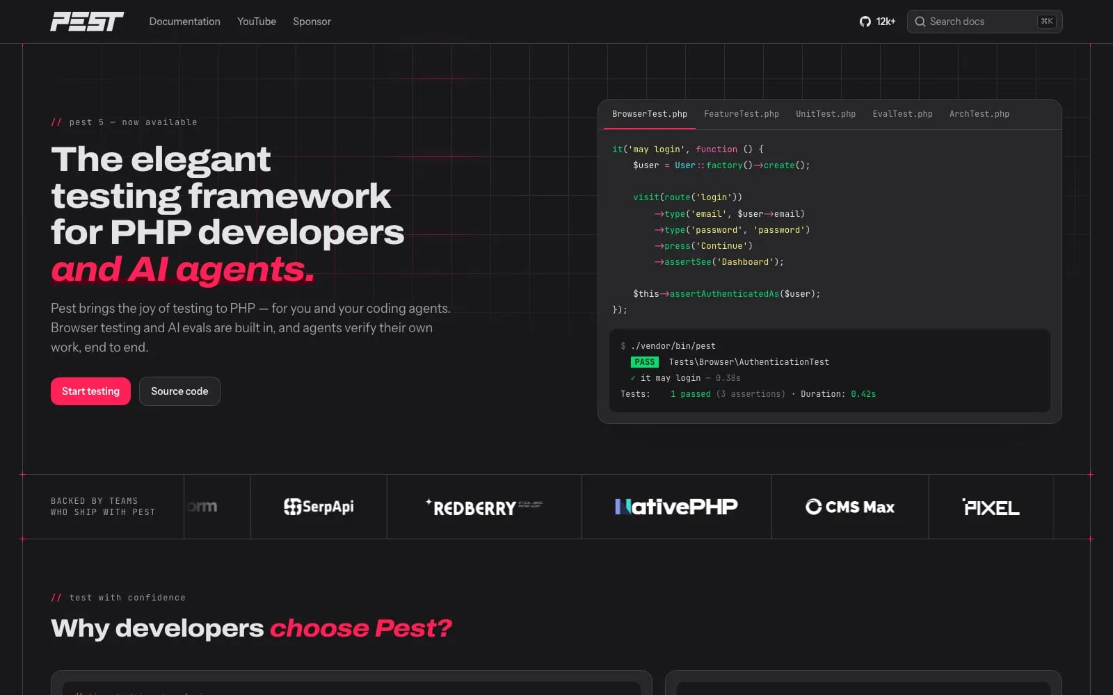 Screenshot of Pest