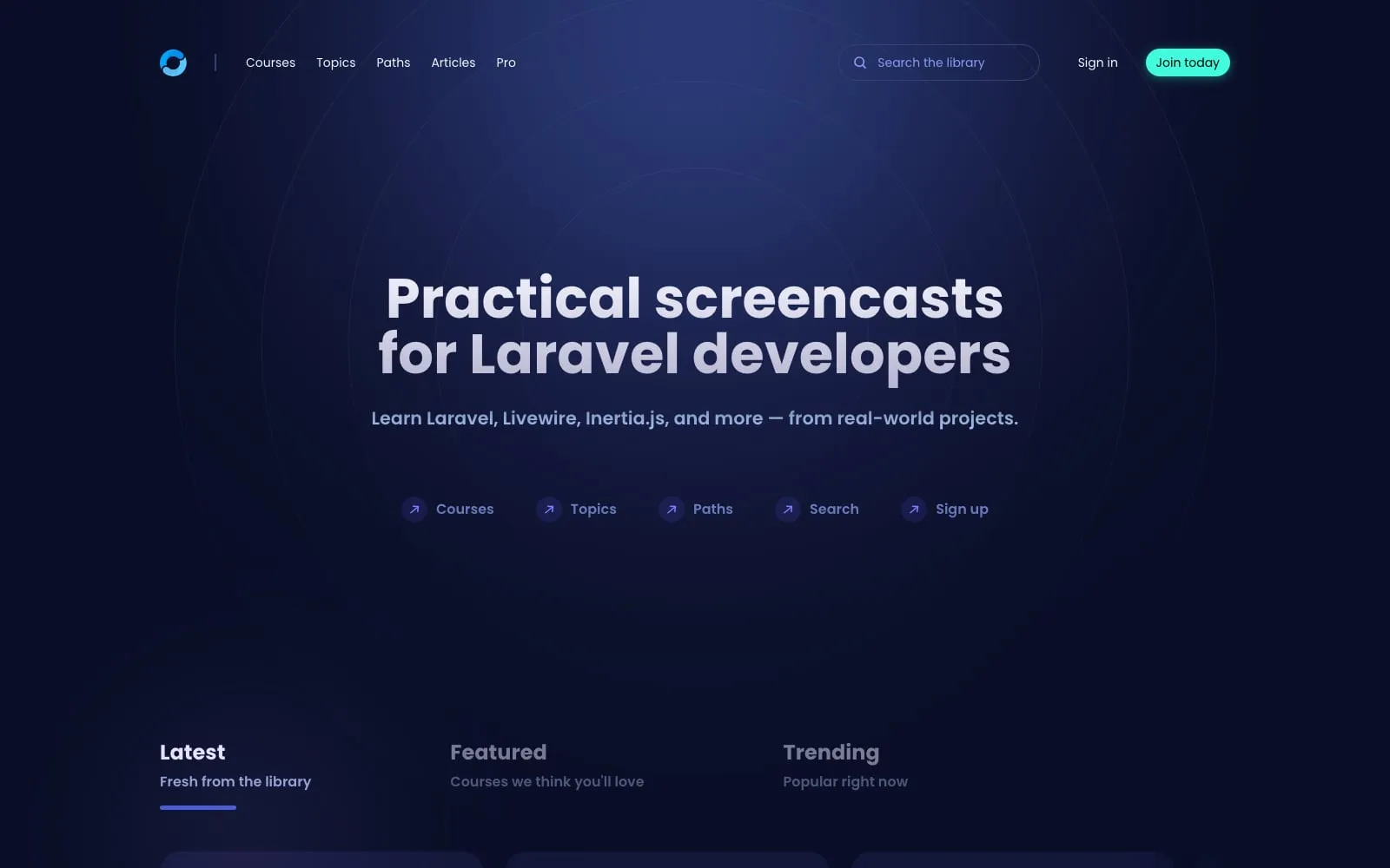 Screenshot of Codecourse