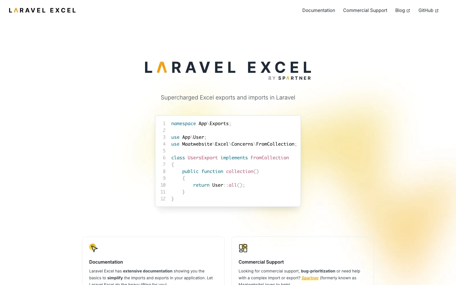 Screenshot of Laravel Excel