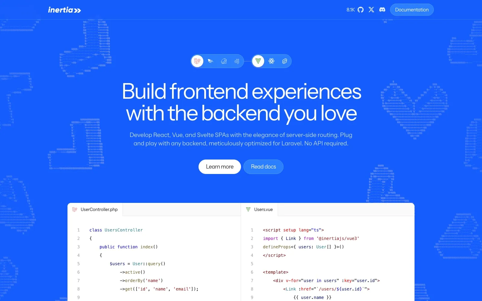 Screenshot of Inertia.js