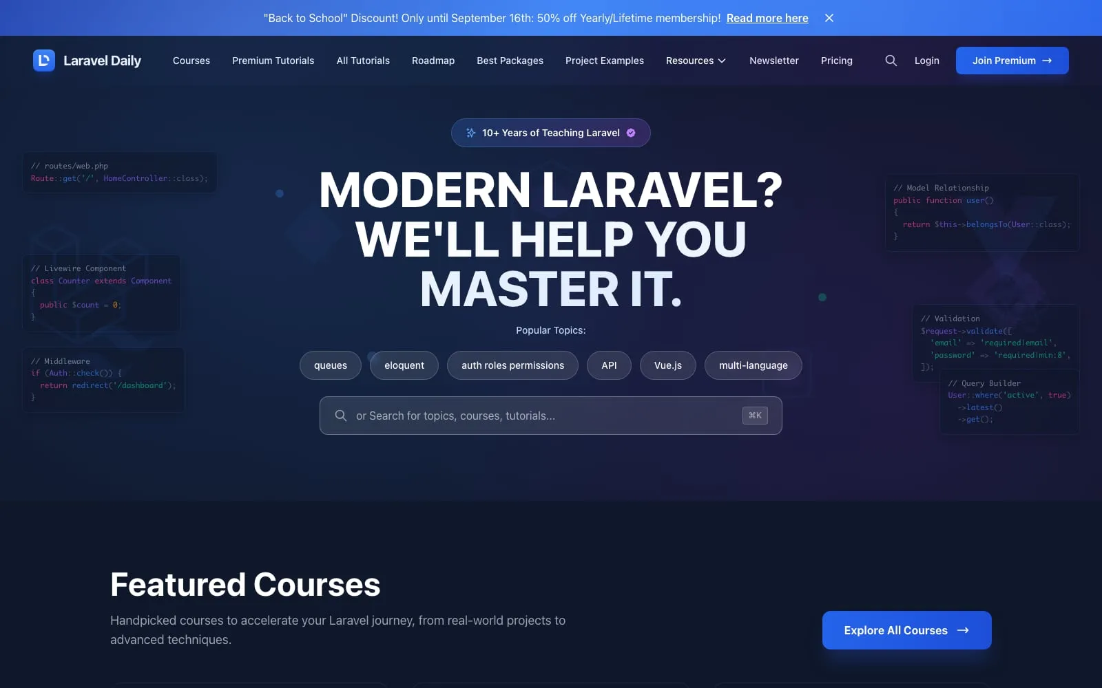 Screenshot of Laravel Daily