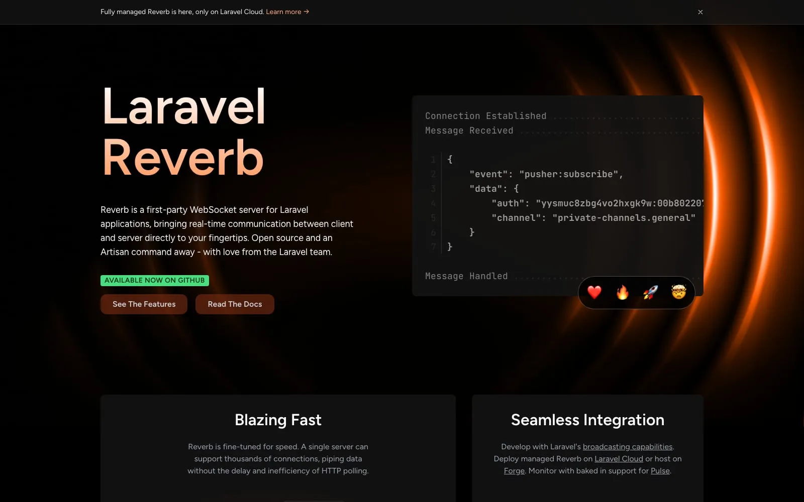 Screenshot of Laravel Reverb