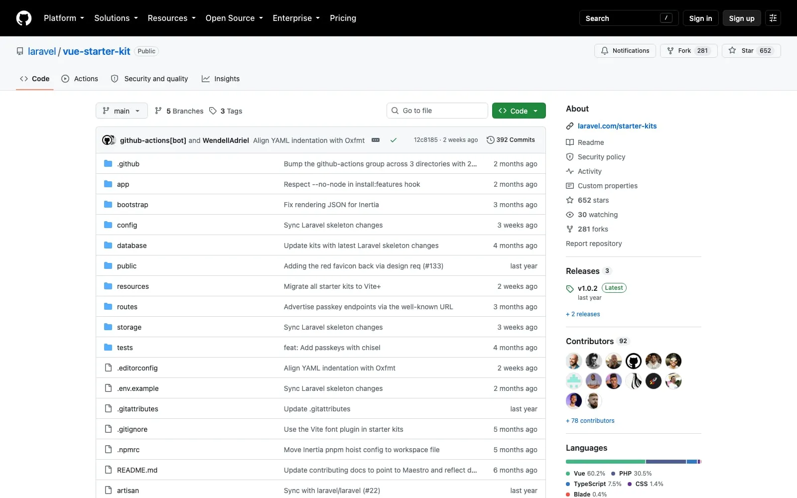 Screenshot of Vue Starter Kit