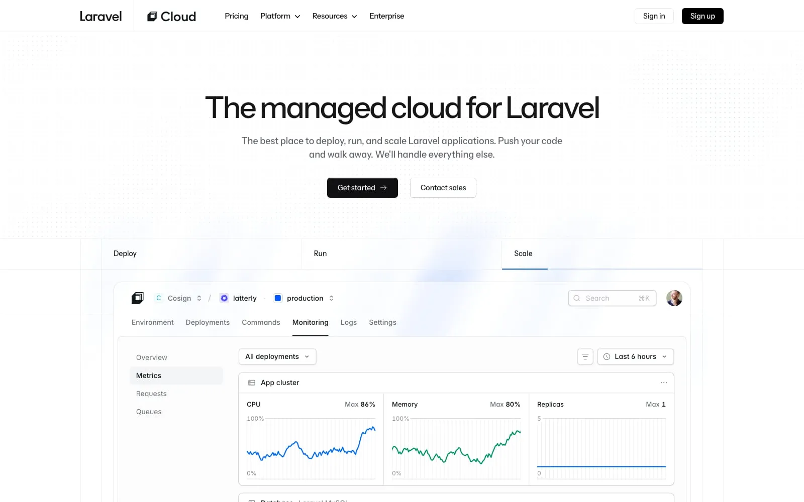 Screenshot of Laravel Cloud